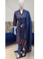 Cotton Blue Festival Wear Embroidery Work Readymade Salwaar Suit